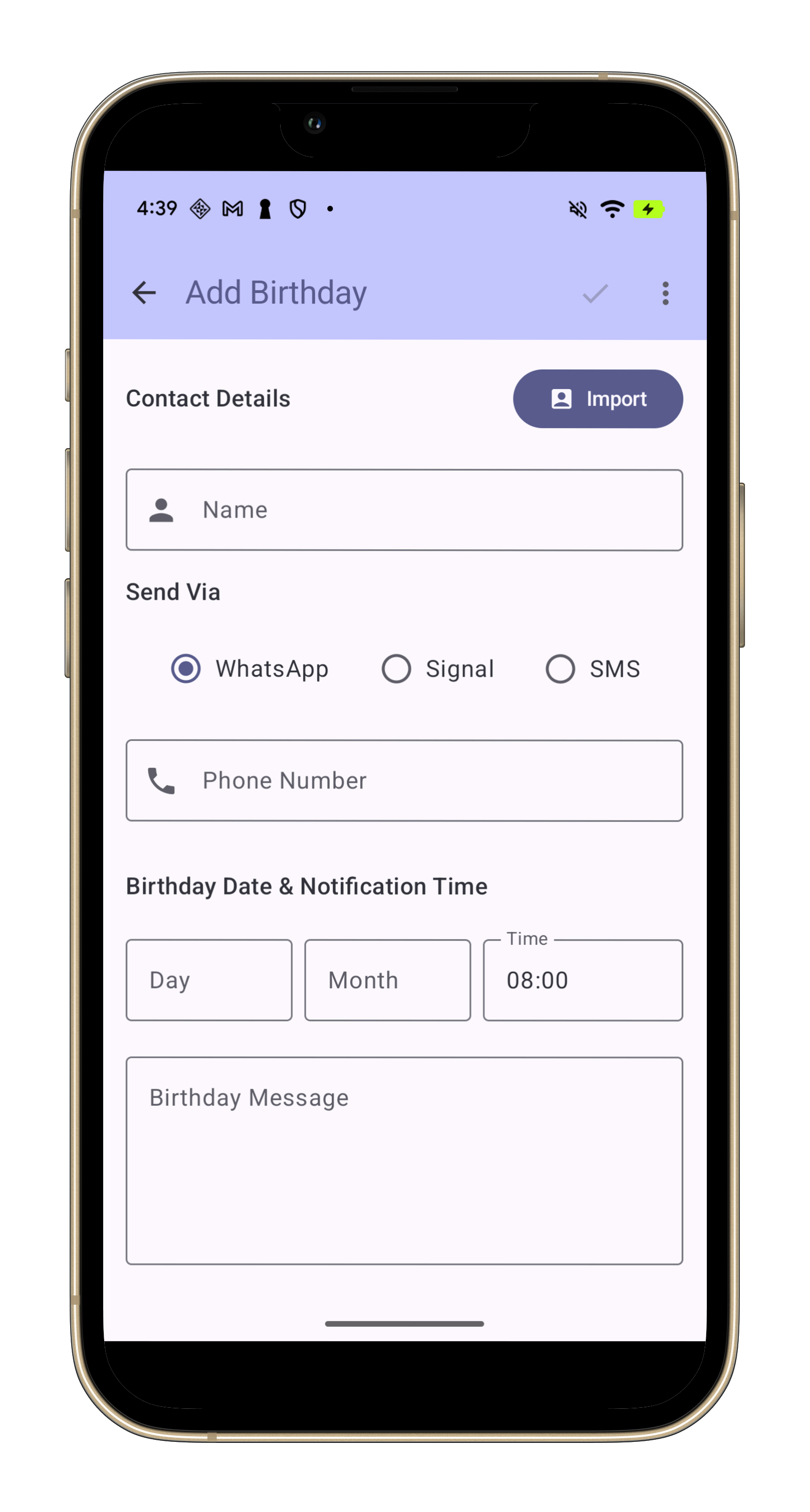 App Screenshot on Phone